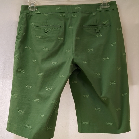 Talbot's Dragonfly Embroidered Bermuda Shorts Size 6 - Picture 2 of 6